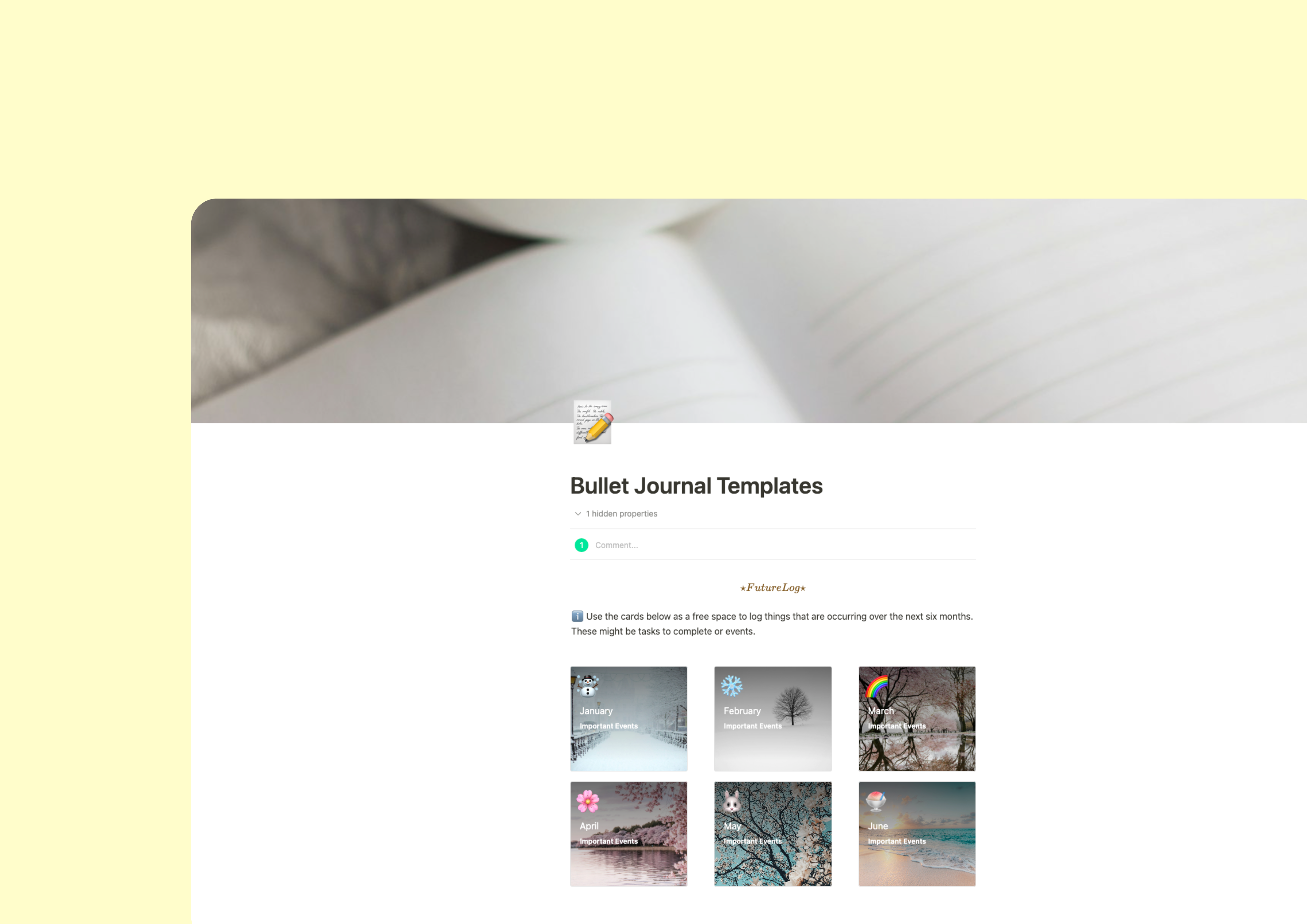 Bullet Journal Template